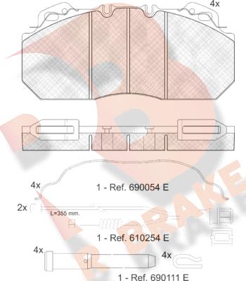 R Brake RB1163-115 - Kit pastiglie freno, Freno a disco autozon.pro