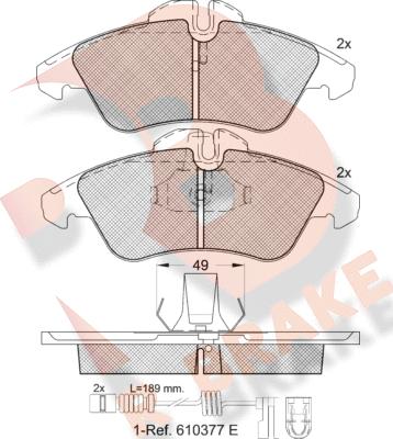 R Brake RB1104-203 - Kit pastiglie freno, Freno a disco autozon.pro