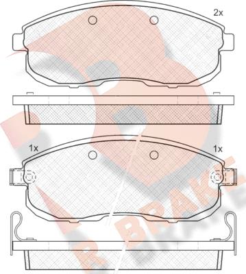 R Brake RB1101 - Kit pastiglie freno, Freno a disco autozon.pro