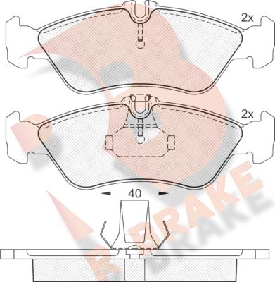 R Brake RB1103-046 - Kit pastiglie freno, Freno a disco autozon.pro