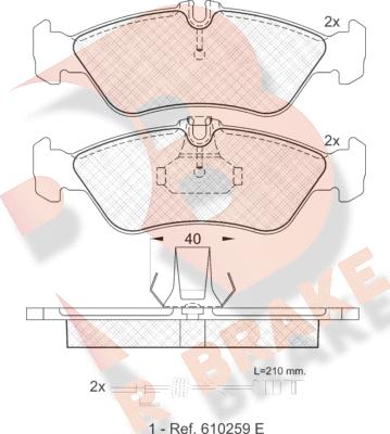 R Brake RB1103 - Kit pastiglie freno, Freno a disco autozon.pro