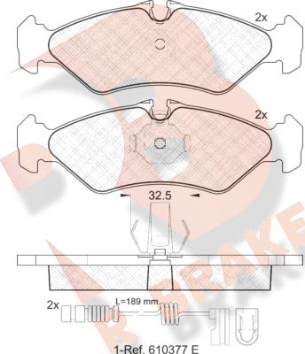 R Brake RB1102-203 - Kit pastiglie freno, Freno a disco autozon.pro