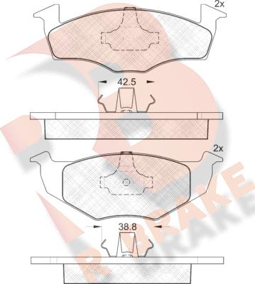 R Brake RB1119 - Kit pastiglie freno, Freno a disco autozon.pro