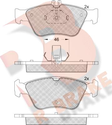 R Brake RB1115-396 - Kit pastiglie freno, Freno a disco autozon.pro