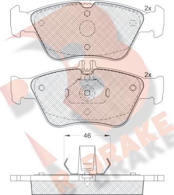 R Brake RB1115 - Kit pastiglie freno, Freno a disco autozon.pro