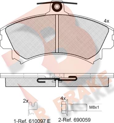 R Brake RB1118-700 - Kit pastiglie freno, Freno a disco autozon.pro