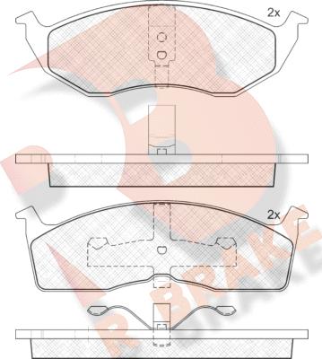 R Brake RB1113 - Kit pastiglie freno, Freno a disco autozon.pro