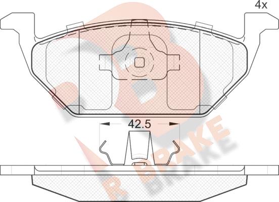 R Brake RB1184 - Kit pastiglie freno, Freno a disco autozon.pro