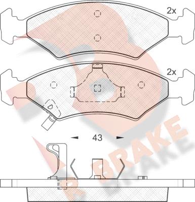 R Brake RB1185 - Kit pastiglie freno, Freno a disco autozon.pro