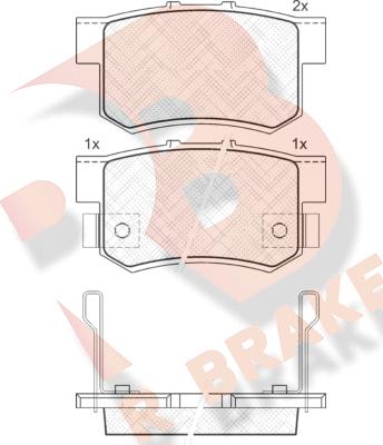 R Brake RB1187 - Kit pastiglie freno, Freno a disco autozon.pro