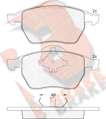 R Brake RB1139 - Kit pastiglie freno, Freno a disco autozon.pro