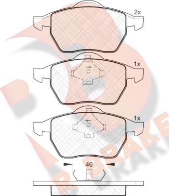 R Brake RB1138 - Kit pastiglie freno, Freno a disco autozon.pro