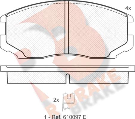 R Brake RB1129 - Kit pastiglie freno, Freno a disco autozon.pro