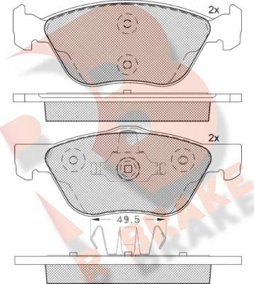 R Brake RB1125-203 - Kit pastiglie freno, Freno a disco autozon.pro