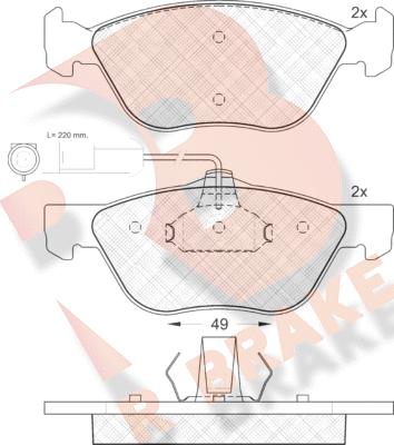 R Brake RB1125 - Kit pastiglie freno, Freno a disco autozon.pro