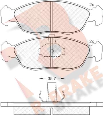 R Brake RB1121 - Kit pastiglie freno, Freno a disco autozon.pro