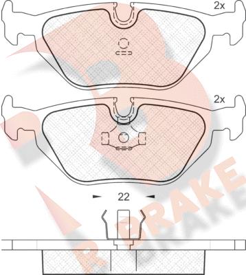 R Brake RB1174 - Kit pastiglie freno, Freno a disco autozon.pro