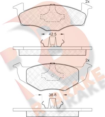 R Brake RB1178 - Kit pastiglie freno, Freno a disco autozon.pro