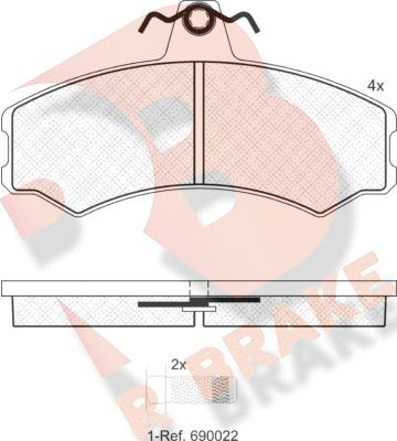 R Brake RB1890 - Kit pastiglie freno, Freno a disco autozon.pro