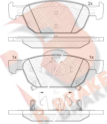 R Brake RB1893 - Kit pastiglie freno, Freno a disco autozon.pro