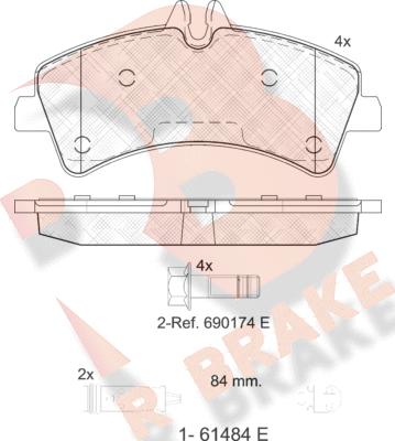 R Brake RB1849-203 - Kit pastiglie freno, Freno a disco autozon.pro