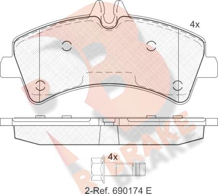 R Brake RB1849 - Kit pastiglie freno, Freno a disco autozon.pro