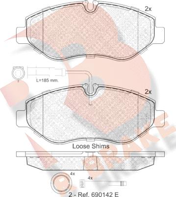 R Brake RB1846 - Kit pastiglie freno, Freno a disco autozon.pro