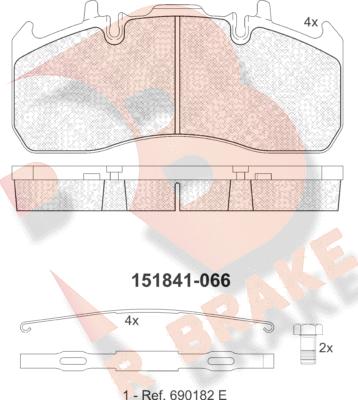 R Brake RB1841-066 - Kit pastiglie freno, Freno a disco autozon.pro