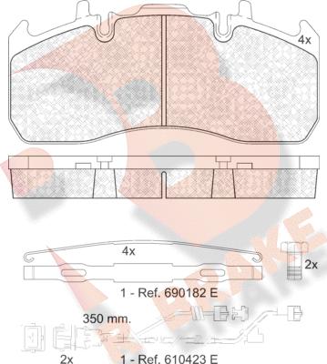 R Brake RB1841-122 - Kit pastiglie freno, Freno a disco autozon.pro