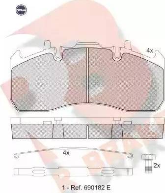 R Brake RB1841 G - Kit pastiglie freno, Freno a disco autozon.pro