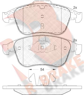 R Brake RB1856 - Kit pastiglie freno, Freno a disco autozon.pro