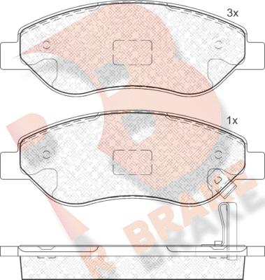 R Brake RB1850 - Kit pastiglie freno, Freno a disco autozon.pro