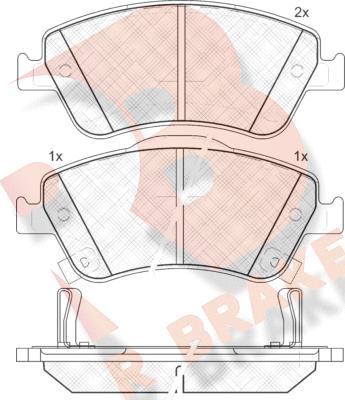 R Brake RB1869 - Kit pastiglie freno, Freno a disco autozon.pro