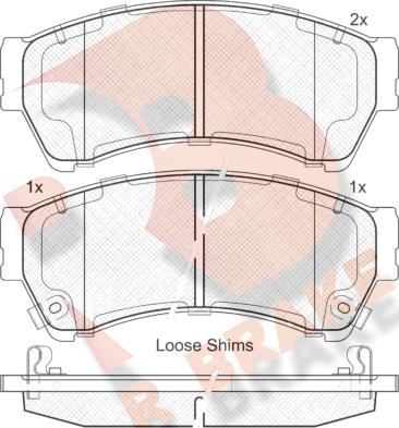 R Brake RB1868 - Kit pastiglie freno, Freno a disco autozon.pro