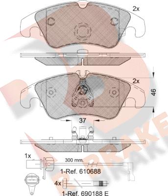 R Brake RB1862-202 - Kit pastiglie freno, Freno a disco autozon.pro