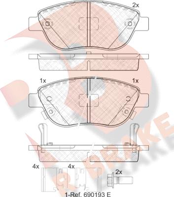 R Brake RB1809-203 - Kit pastiglie freno, Freno a disco autozon.pro