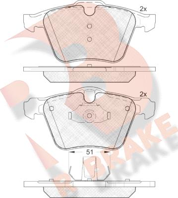 R Brake RB1805 - Kit pastiglie freno, Freno a disco autozon.pro