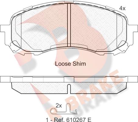 R Brake RB1800 - Kit pastiglie freno, Freno a disco autozon.pro