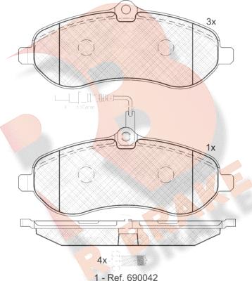 R Brake RB1802 - Kit pastiglie freno, Freno a disco autozon.pro