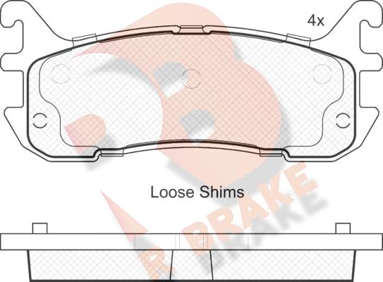 R Brake RB1819-204 - Kit pastiglie freno, Freno a disco autozon.pro