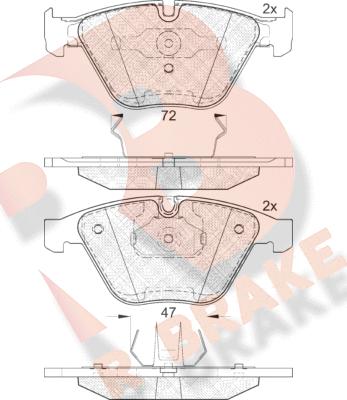 R Brake RB1814 - Kit pastiglie freno, Freno a disco autozon.pro