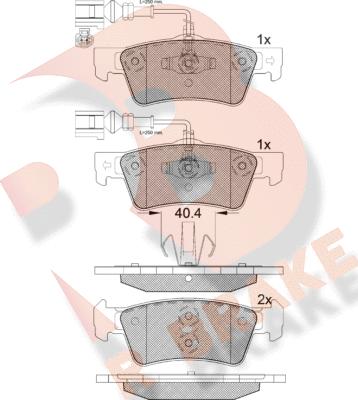 R Brake RB1815 - Kit pastiglie freno, Freno a disco autozon.pro