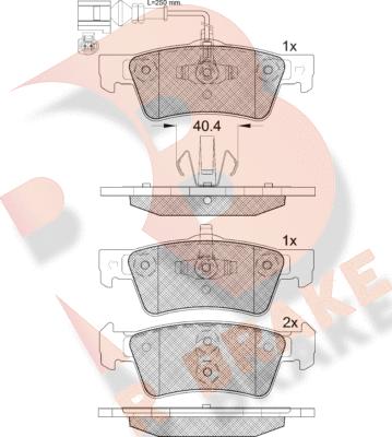 R Brake RB1816-203 - Kit pastiglie freno, Freno a disco autozon.pro