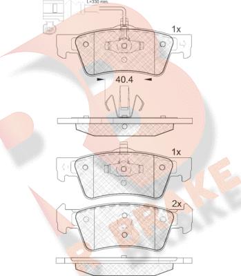 R Brake RB1816 - Kit pastiglie freno, Freno a disco autozon.pro