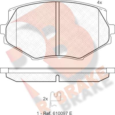 R Brake RB1818 - Kit pastiglie freno, Freno a disco autozon.pro