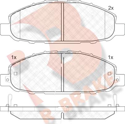 R Brake RB1813-202 - Kit pastiglie freno, Freno a disco autozon.pro