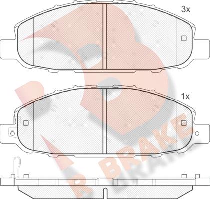 R Brake RB1813 - Kit pastiglie freno, Freno a disco autozon.pro