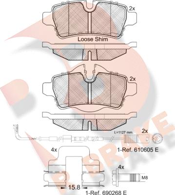 R Brake RB1812067 - Kit pastiglie freno, Freno a disco autozon.pro