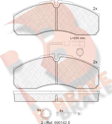 R Brake RB1889 - Kit pastiglie freno, Freno a disco autozon.pro