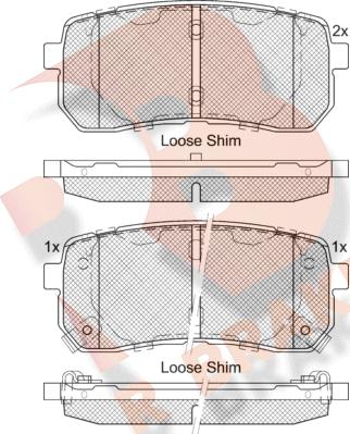 R Brake RB1839-233 - Kit pastiglie freno, Freno a disco autozon.pro